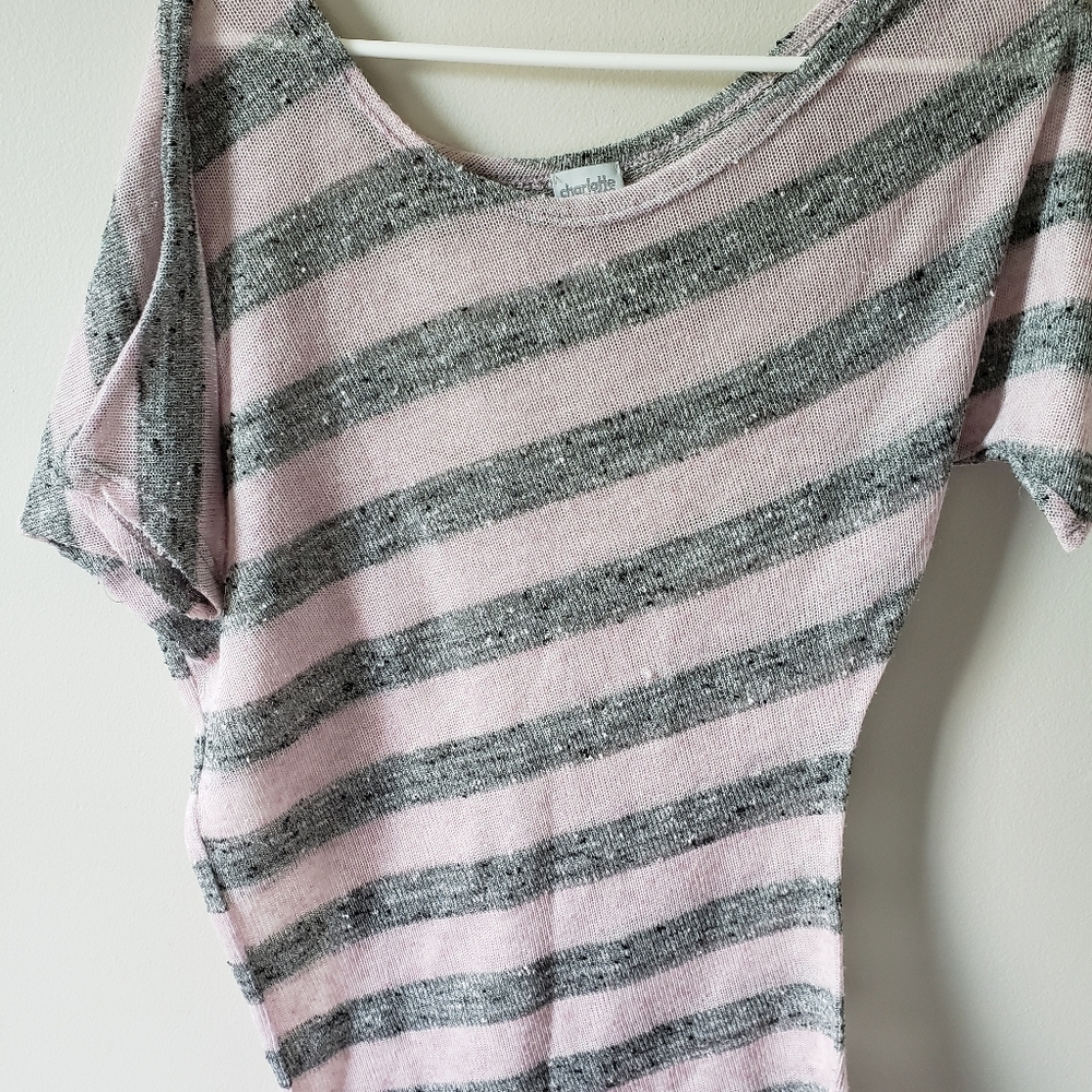 Charlotte russe off the shoulder stripped shirt